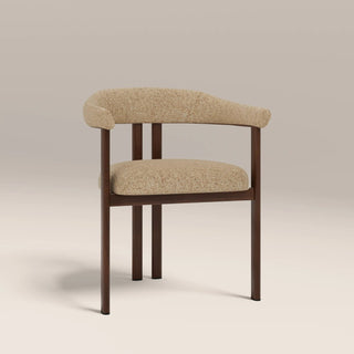Arbor Carver Dining Chair | Speckled Latte Boucle & Walnut – Laura Ashley