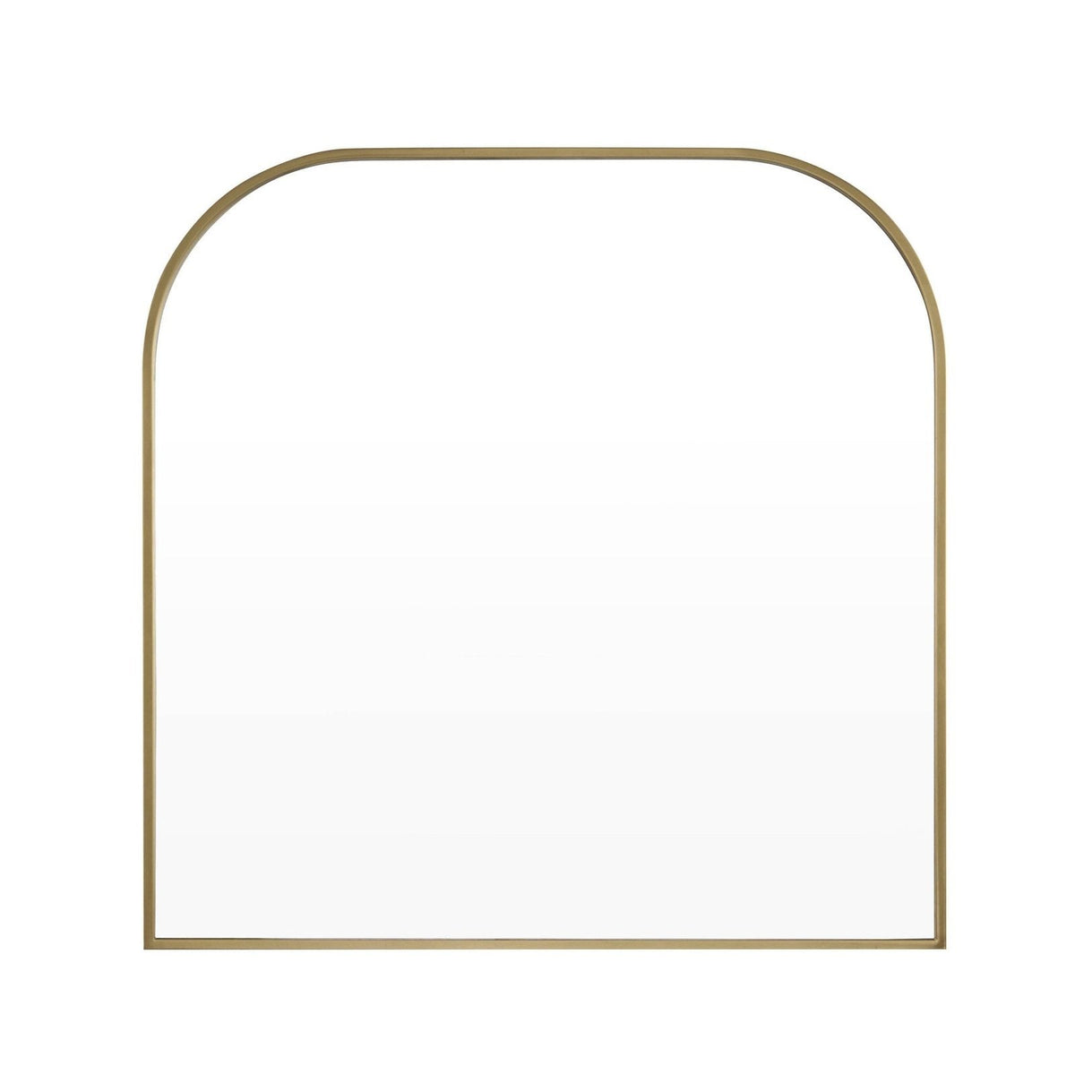 Arched Mantel Black & Feather Mirror - Gold