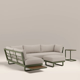 Arco Garden Corner Sofa Set | Cream & Moss Green – Laura Ashley UK