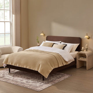 Ascot Bed Feather & Black Frame - Cappuccino