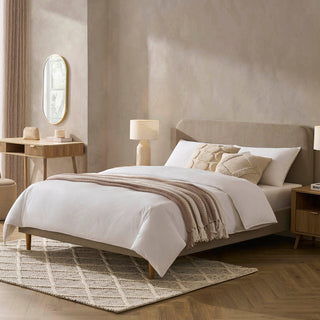 Ascot Bed Frame Feather & Black - Stone Grey