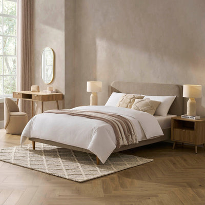 Ascot Bed Frame Feather & Black - Stone Grey