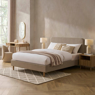 Ascot Bed Frame Feather & Black - Stone Grey