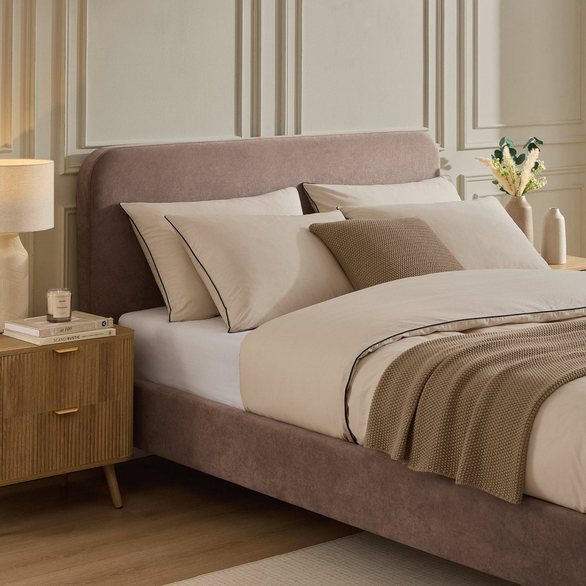 Ascot Bed Frame - Taupe – Black & Feather