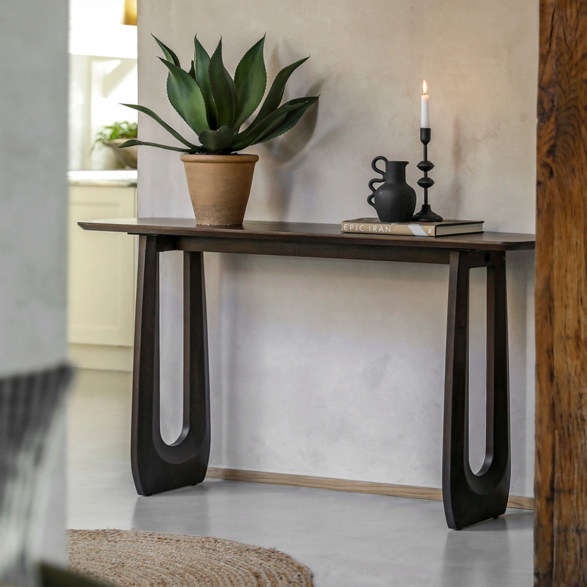 Asher Wooden Console Table Laura Ashley | Dark Mango Wood