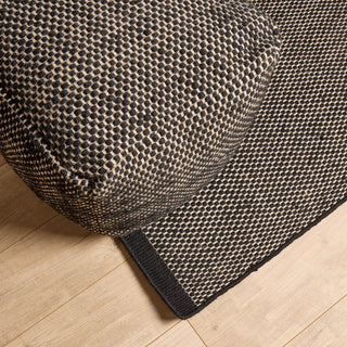 Atcham Wool & Cotton Laura Ashley Ottoman Stool - Black