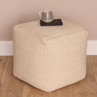 Atcham Wool &amp; Cotton Ottoman Stool - Clay/Natural – Laura Ashley UK