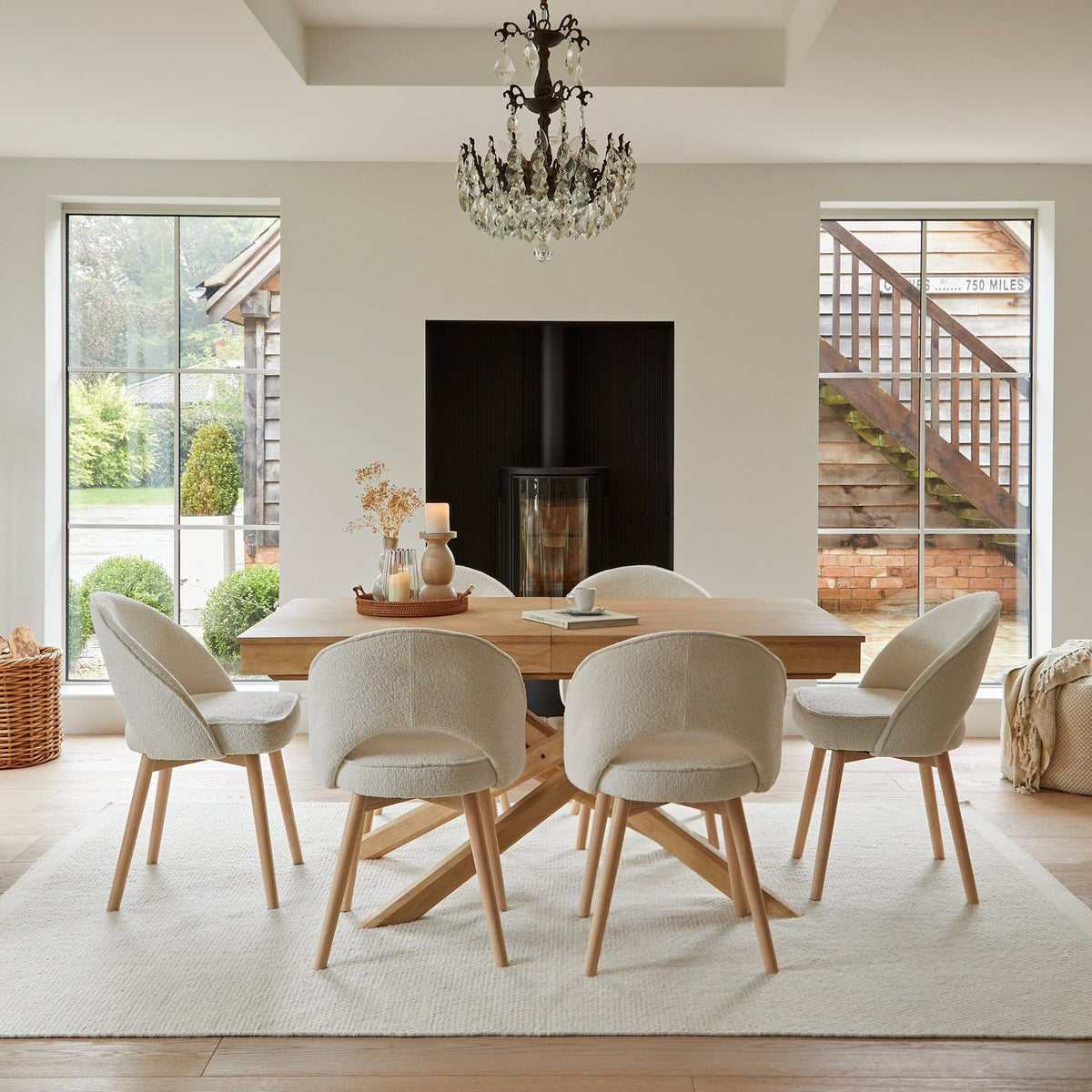 Atcham Wool &amp; Cotton Ottoman Stool - Clay/Natural – Laura Ashley UK