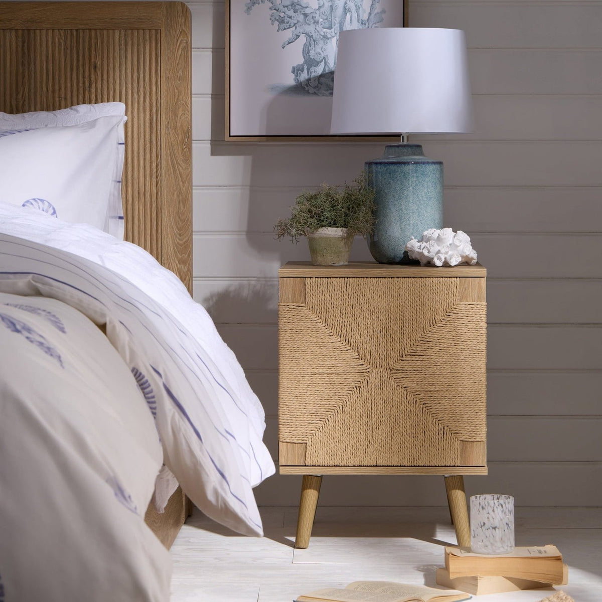 Atlas Ceramic Table Lamp - Blue – Feather & Black