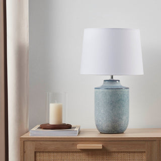 Atlas Ceramic Table Lamp - Blue – Feather & Black