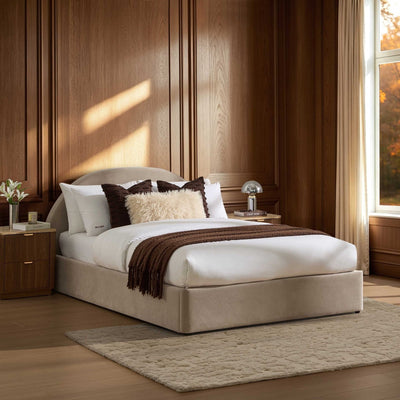 Austin Ottoman Storage Black & Feather Bed - Stone