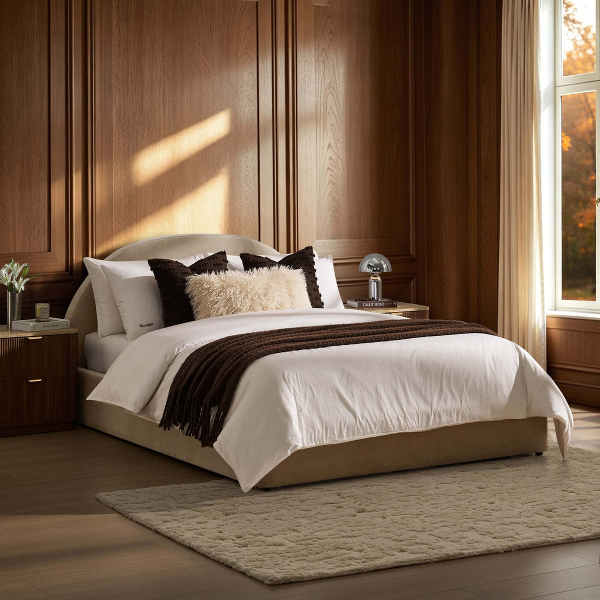 Austin Ottoman Storage Black & Feather Bed - Stone