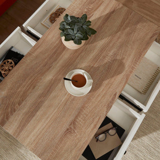 Bampton Alabaster White Coffee Table with Storage