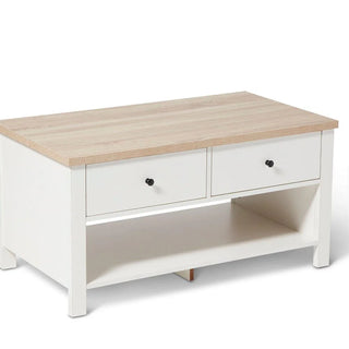 Bampton Alabaster White Coffee Table with Storage