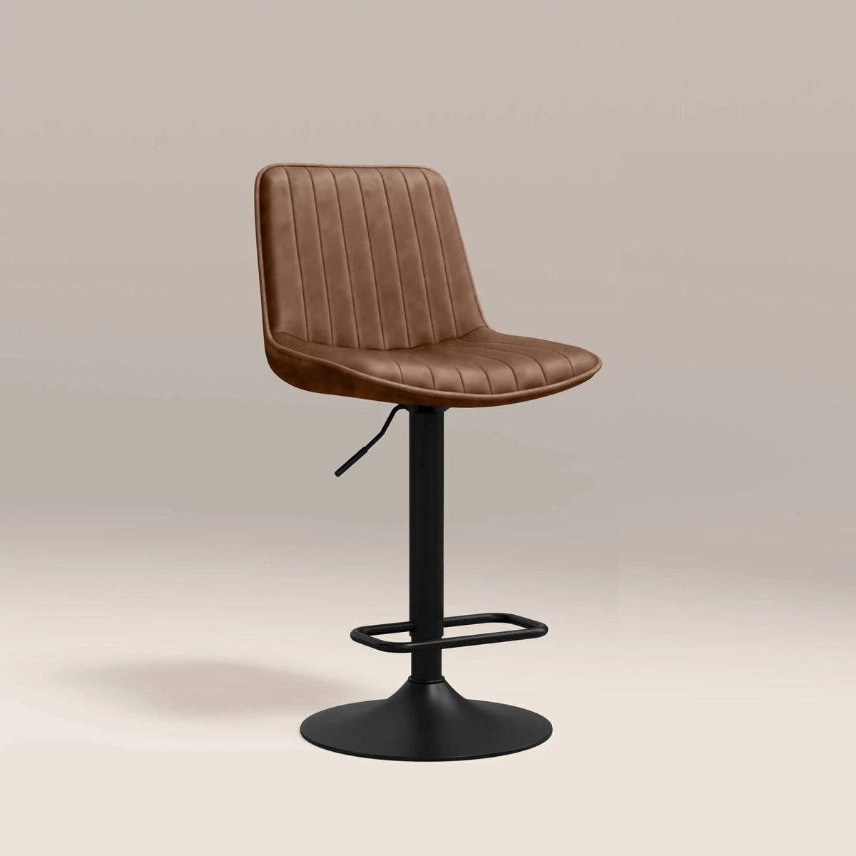 Barker Adjustable Stool | Vintage Tan Faux Leather & Black – Laura Ashley UK