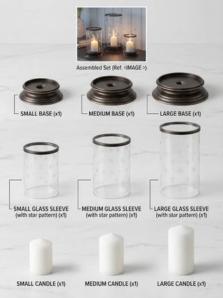 Gilded Dark Bronze Cleverton Hurricane Candle Holder (Accessories )