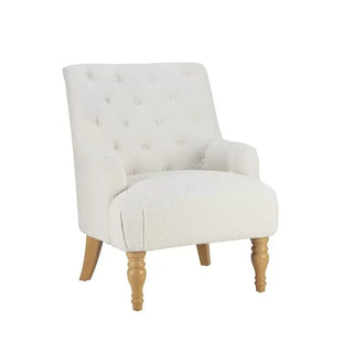 Becky Occasional White Boucle LauraAshley Fabric Button Back Occasional Chair