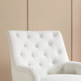 Becky Occasional White Boucle LauraAshley Fabric Button Back Occasional Chair