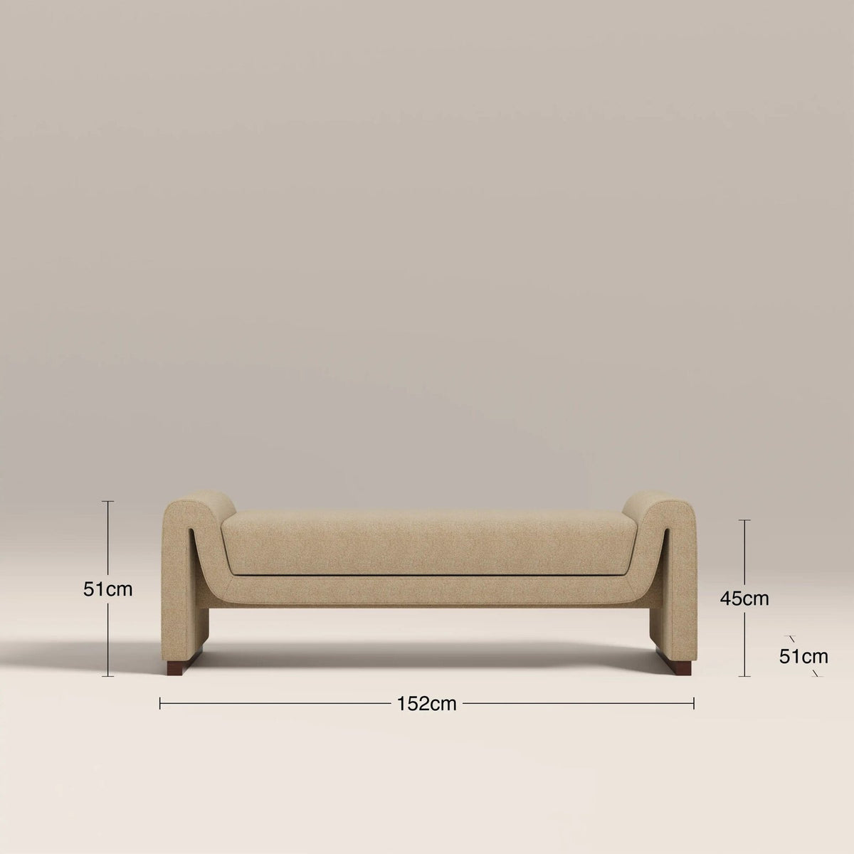 Bennett Bench | Speckled Laura Ashley Latte Boucle &amp; Walnut