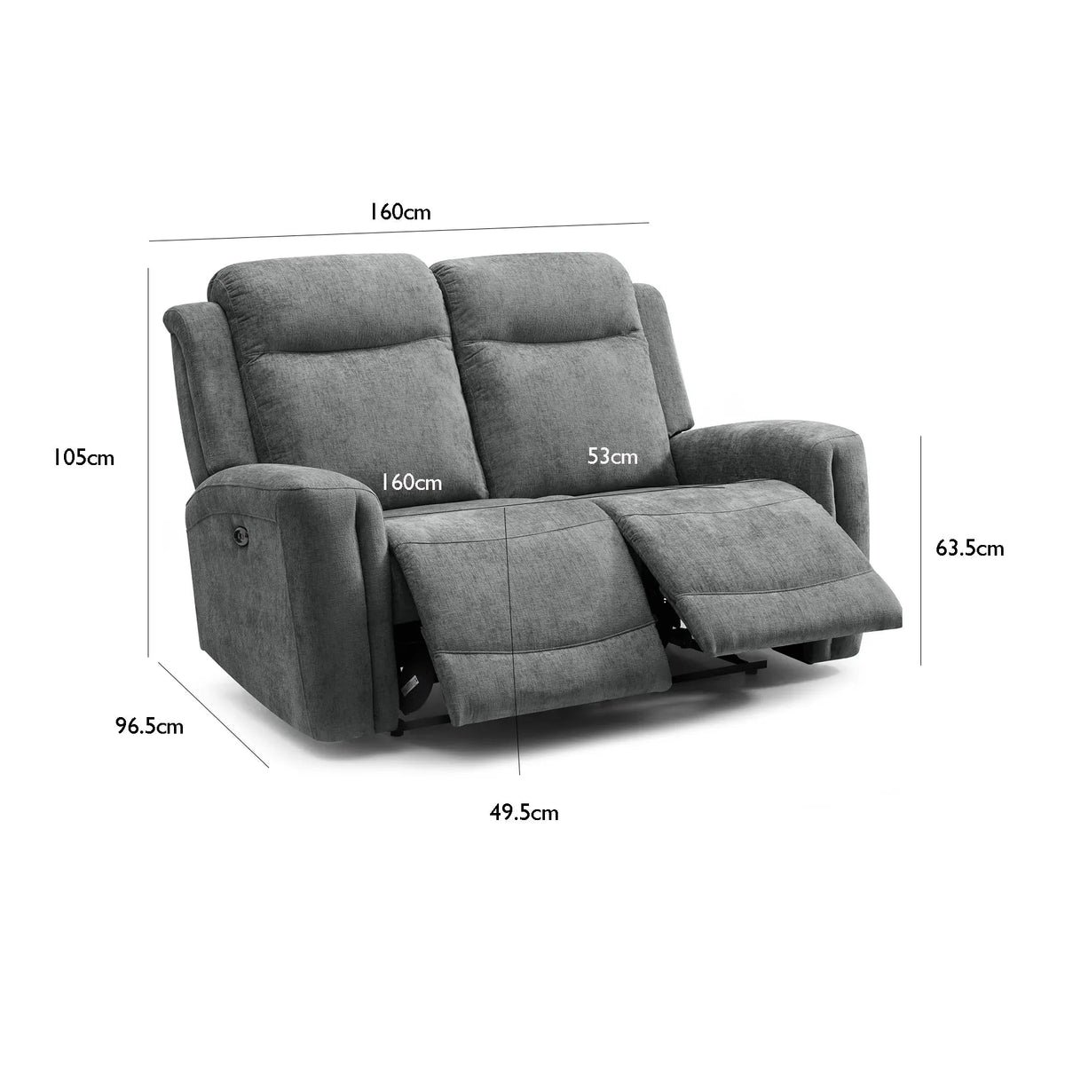 Bentley Grey Fabric 2 Seater Recliner Sofa – Laura Ashley