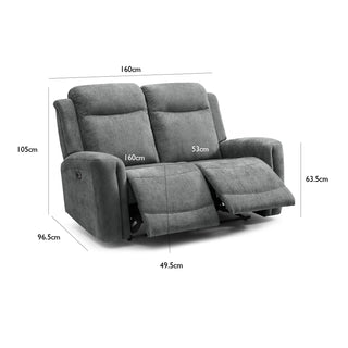 Bentley Grey Fabric 2 Seater Recliner Sofa – Laura Ashley