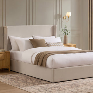 Berkeley Ottoman Storage Black & Feather Bed - Natural