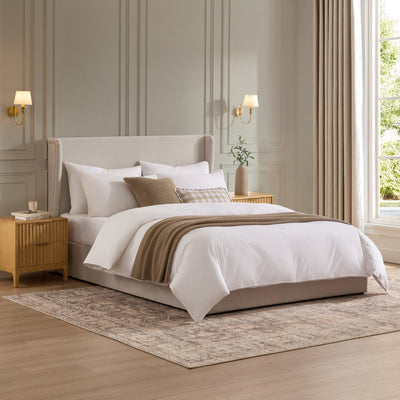 Berkeley Ottoman Storage Black & Feather Bed - Natural