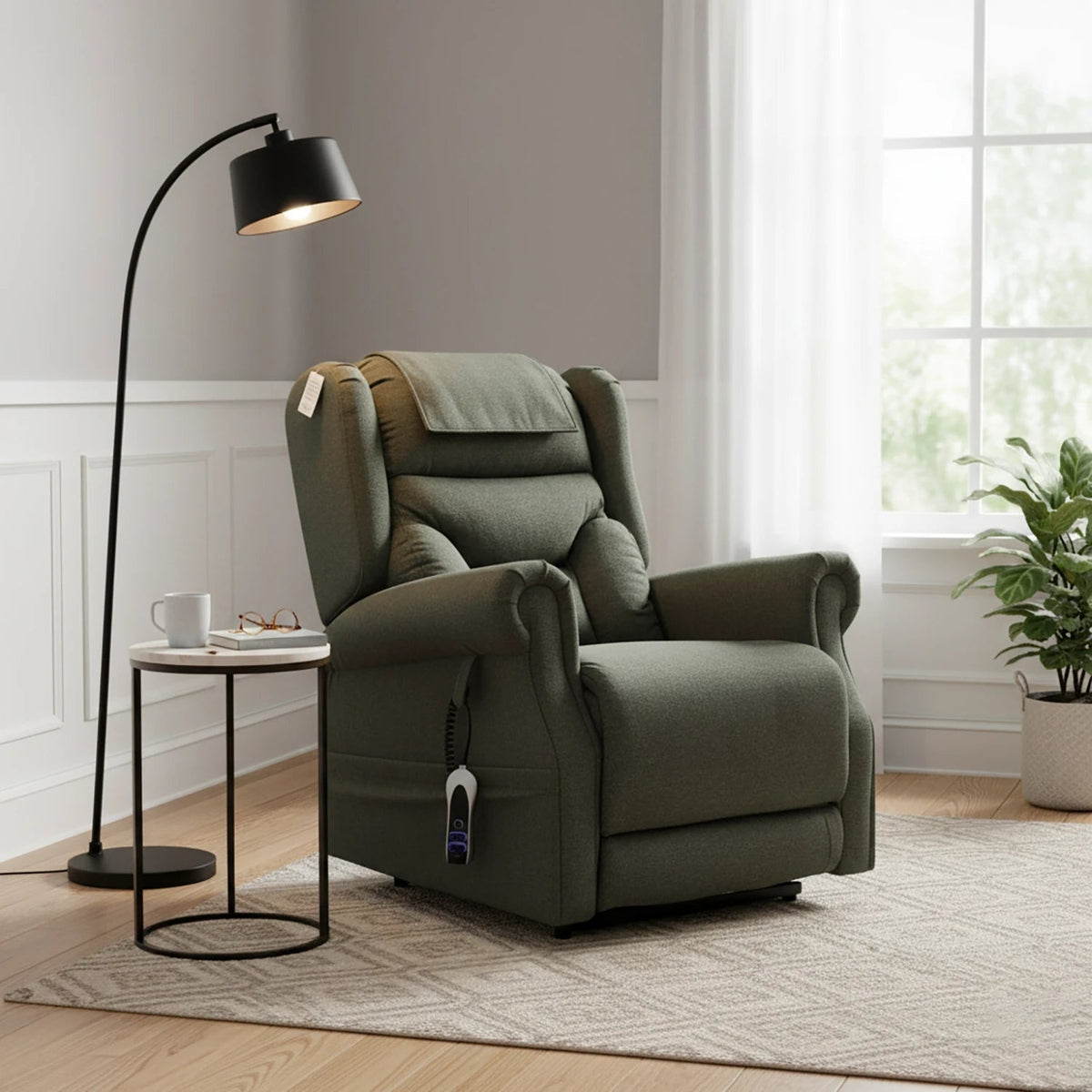 Berkshire Olive Dual or Quad Laura Ashley Motor Lift & Tilt Recliner Chair