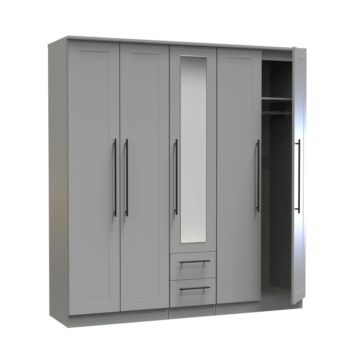 Beverly 5 Door Wardrobe with Mirror & Drawers – Laura & Ashley
