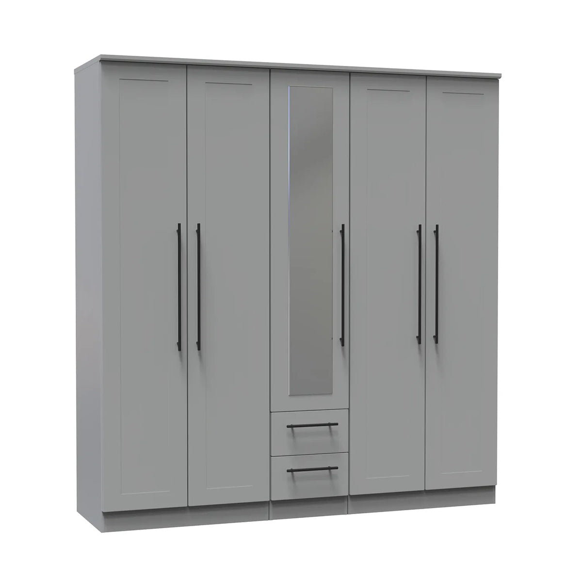 Beverly 5 Door Wardrobe with Mirror & Drawers – Laura & Ashley