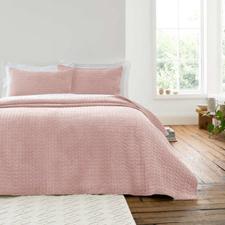 Bianca Attica Velvet Bedspread - Pink – Laura Ashley