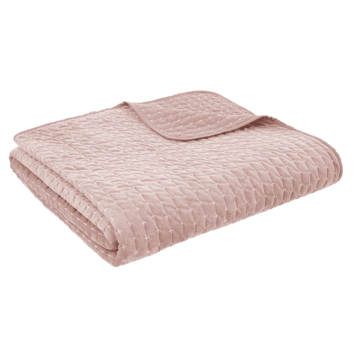 Bianca Attica Velvet Bedspread - Pink – Laura Ashley