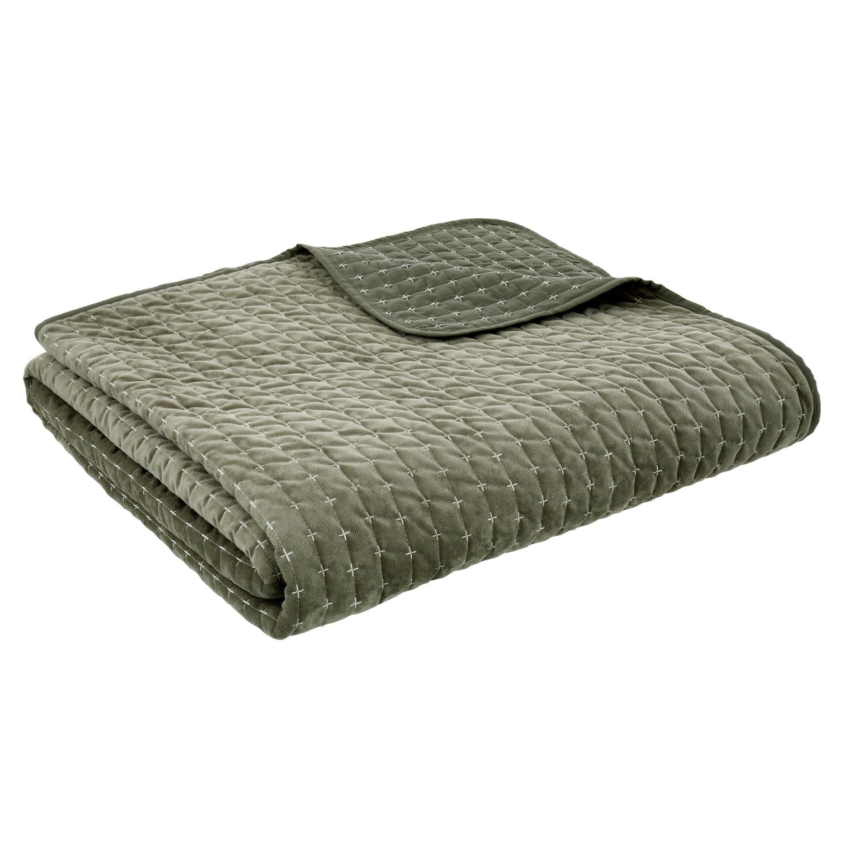 Bianca Attica Velvet Laura Ashley UK Bedspread - Green