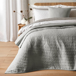 Bianca Quilted Lines Bedspread - Silver Grey – Laura Ashley