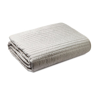 Bianca Quilted Lines Bedspread - Silver Grey – Laura Ashley
