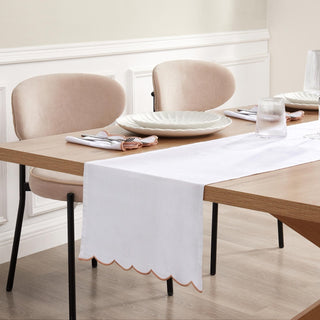 Black & Feather Amor Scallop Edge Table Runner - Pink Sand