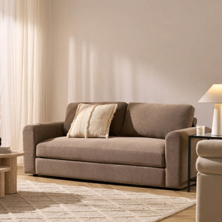 Black & Feather Antalya 3 Seater Sofa - Chenille Mushroom
