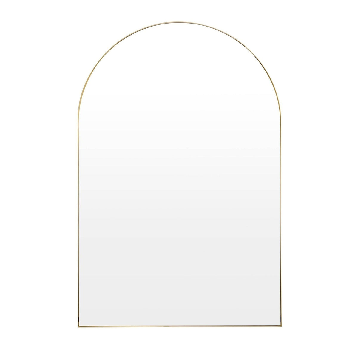 Black & Feather Arched Wall Mirror - Gold