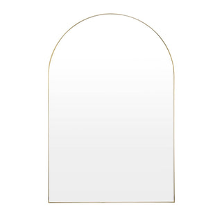 Black & Feather Arched Wall Mirror - Gold