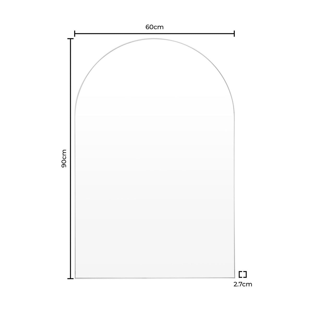 Black & Feather Arched Wall Mirror - Gold