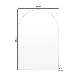 Black & Feather Arched Wall Mirror - Gold