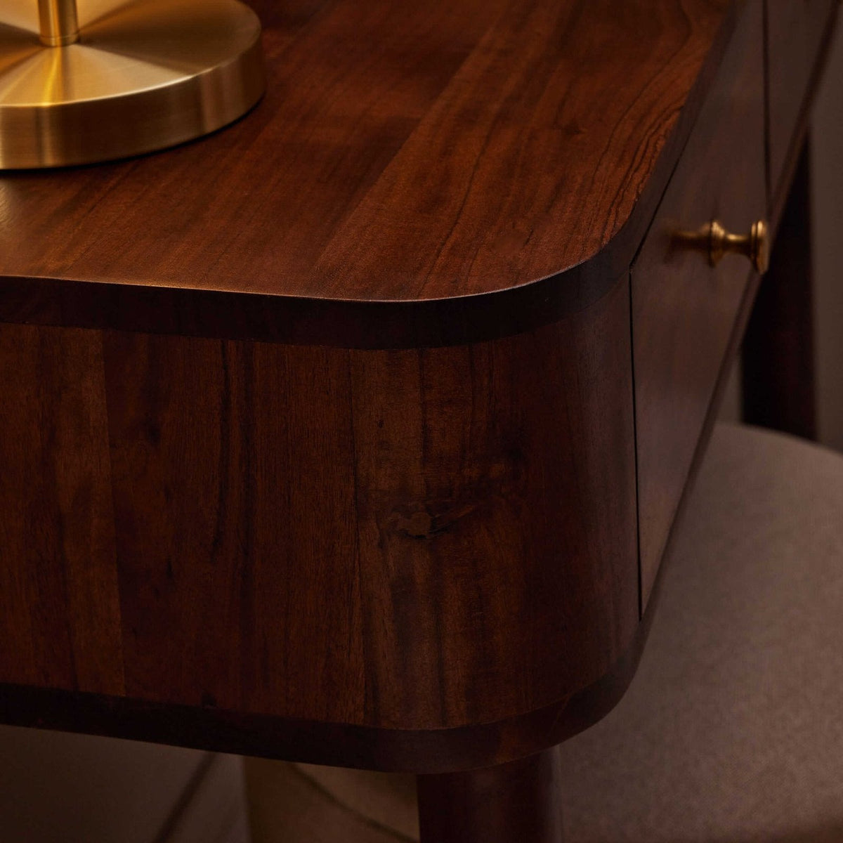 Black & Feather Avery Acacia Wood Dressing Table Console - Walnut