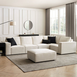 Black & Feather Brooklyn Large Right Hand L-Shape Sofa - Ivory