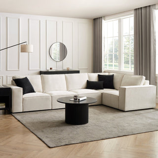 Black & Feather Brooklyn Large Right Hand L-Shape Sofa - Ivory