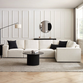 Black & Feather Brooklyn Large Right Hand L-Shape Sofa - Ivory