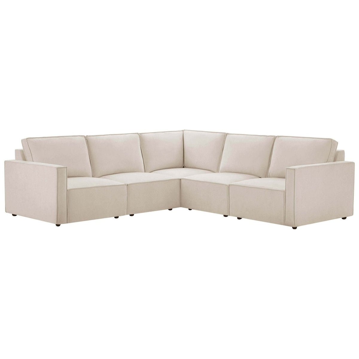 Black & Feather Brooklyn Slim Arm Large Left Hand Corner Sofa - Chenille Ivory