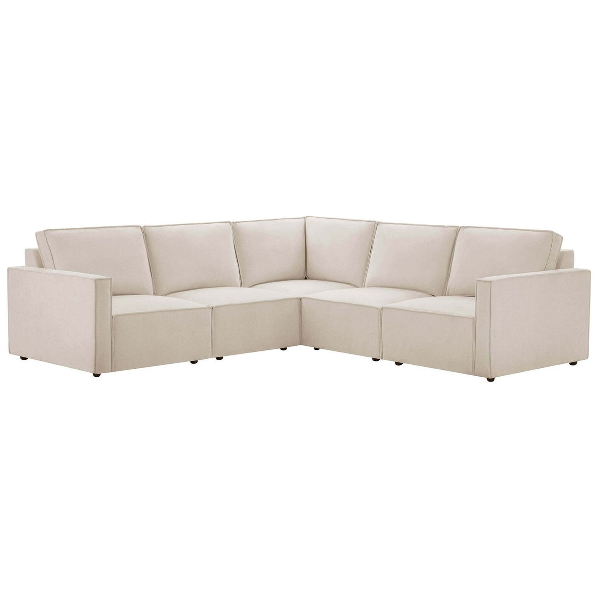 Black & Feather Brooklyn Slim Arm Large Right Hand Corner Sofa - Chenille Ivory