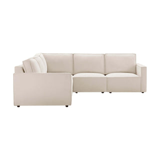 Black & Feather Brooklyn Slim Arm Large Right Hand Corner Sofa - Chenille Ivory