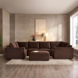 Black & Feather Brooklyn U-Shape Sofa - Cappuccino