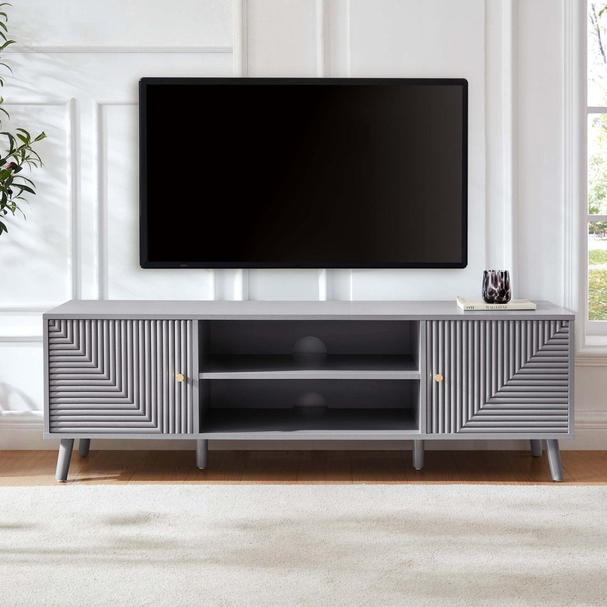 Black & Feather Dora TV Unit for TVs up to 60"- Light Grey